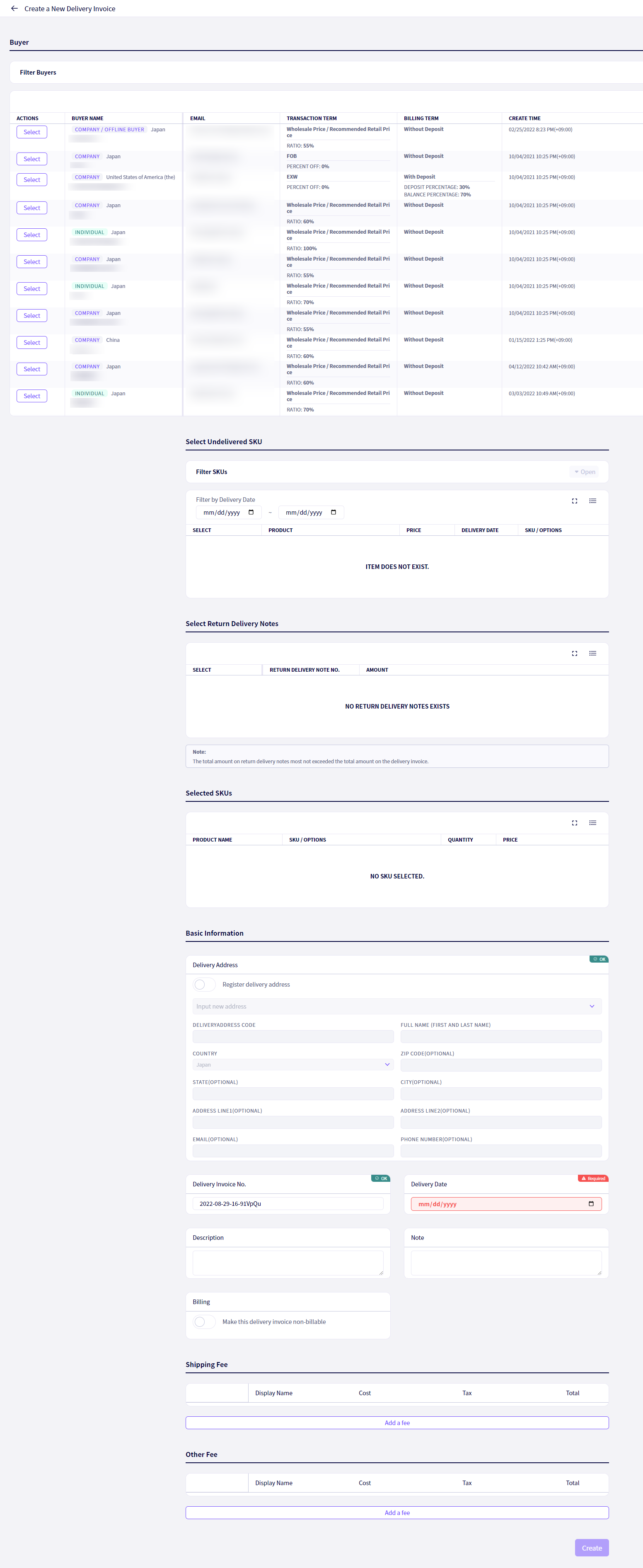 Make Delivery Invoices on DEXTRE.