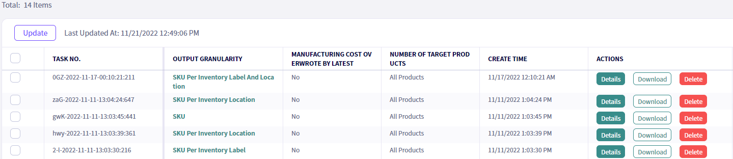 Product Inventory can now be exported.