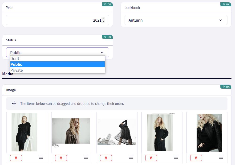 Lookbooks can now be made private