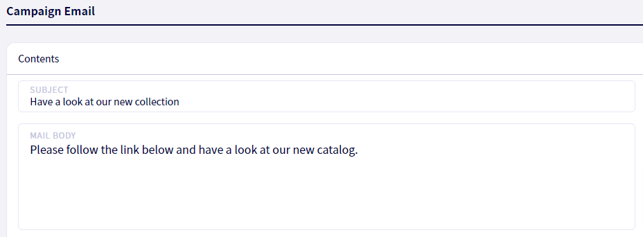 An email campaign feature has been added