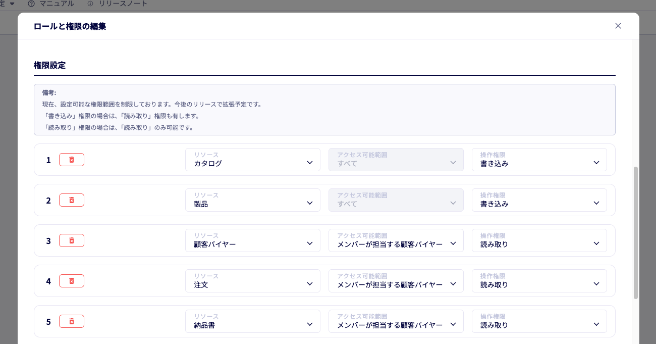 メンバーの役割に応じた、柔軟な権限設定が可能に
